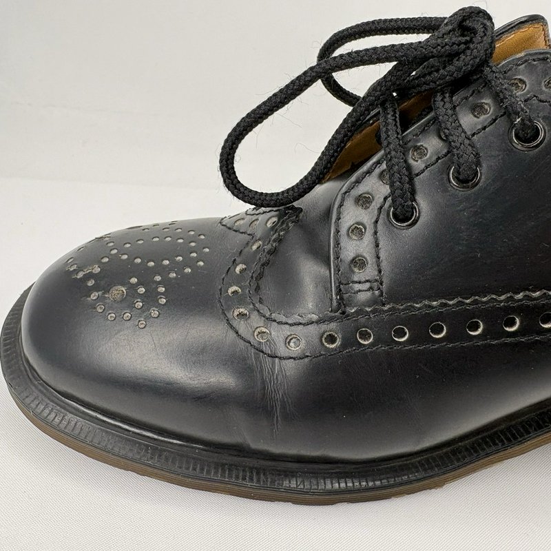 Dr Martens Women’s Made In England Vintage Brogue Heel Shoes Black Leather UK 6