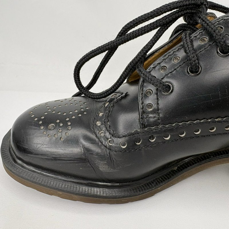 Dr Martens Women’s Made In England Vintage Brogue Heel Shoes Black Leather UK 6
