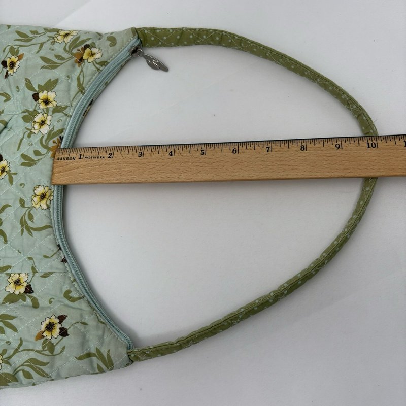 Isabella’s Journey Floral Quilted Shoulder Bag Sage Green Cotton Zip Purse