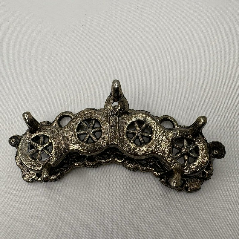 Vintage Celeste Metal Lipstick Holder 4 Slot Floral Vanity Organizer Gold Tone