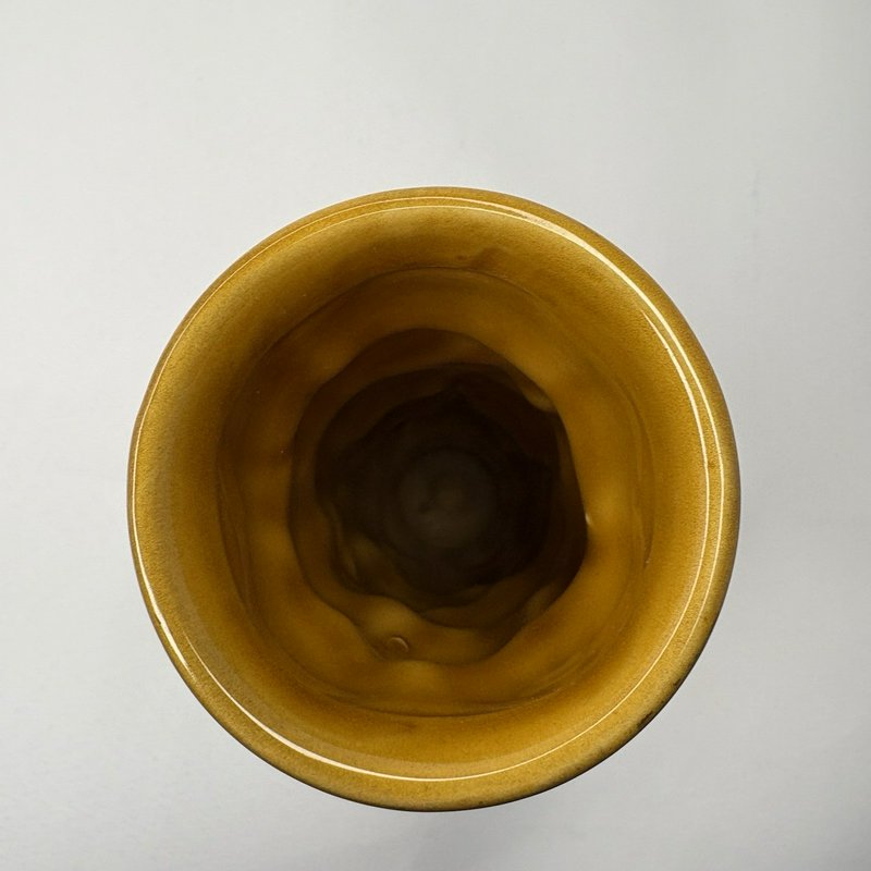 Vintage INARCO Japan Fruit Relief Tall Vase Brown Orange Ceramic 7”