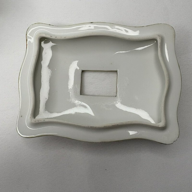 Antique Nippon Hand Painted Floral Porcelain Footed "Hair Receiver" Box