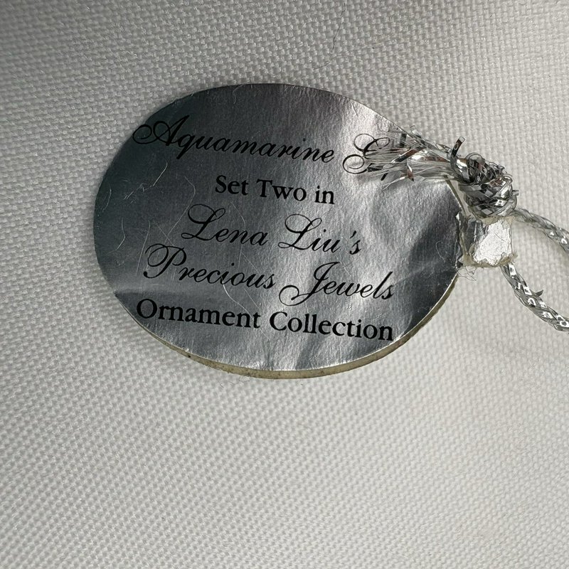 Lena Liu Aquamarine Hummingbird Ornament Bradford Editions 2004 Floral