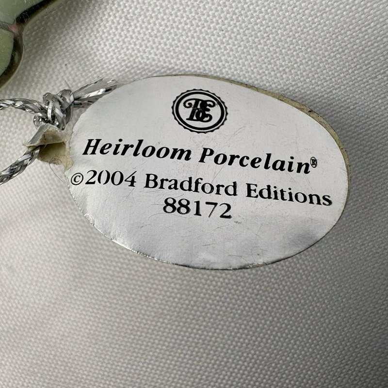 Lena Liu Aquamarine Hummingbird Ornament Bradford Editions 2004 Floral