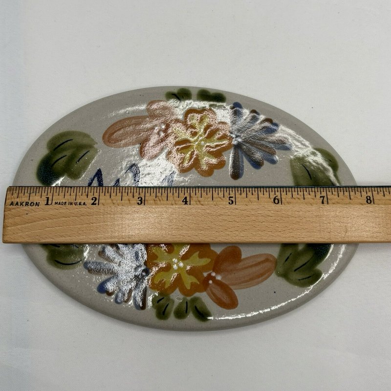 Louisville Stoneware "Welcome" Plaque Floral Wall Sign Made In Kentucky