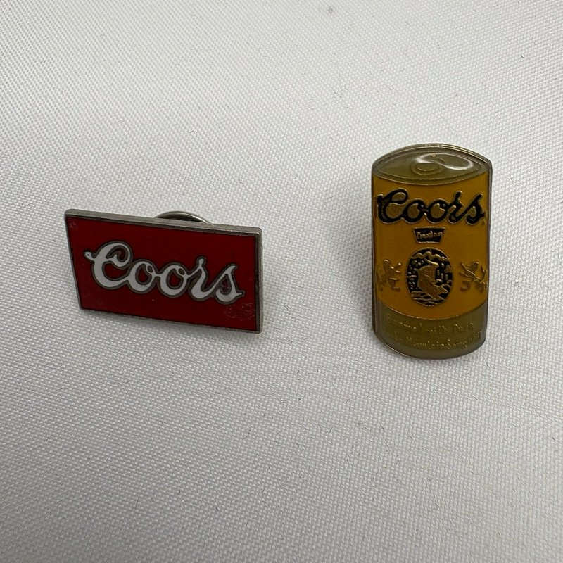 Vintage Coors Beer Advertising Lapel Pins Lot (Red Logo & Can)