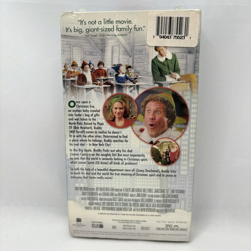 2004 Elf VHS Sealed Holographic Slipcover (Will Ferrell) New Line Cinema