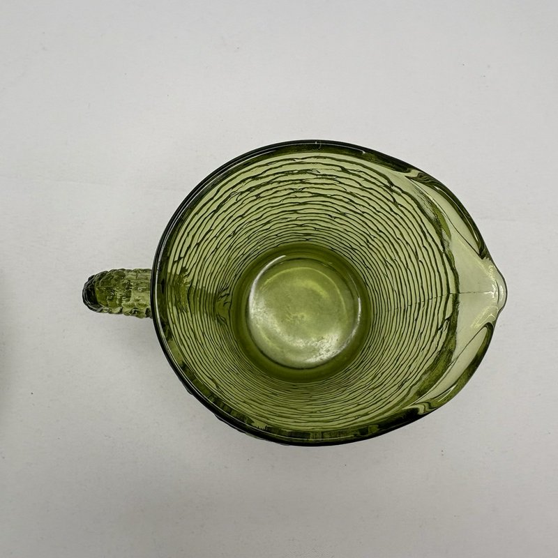 Vintage Anchor Hocking Lido Soreno Avocado Green Creamer Sugar Set