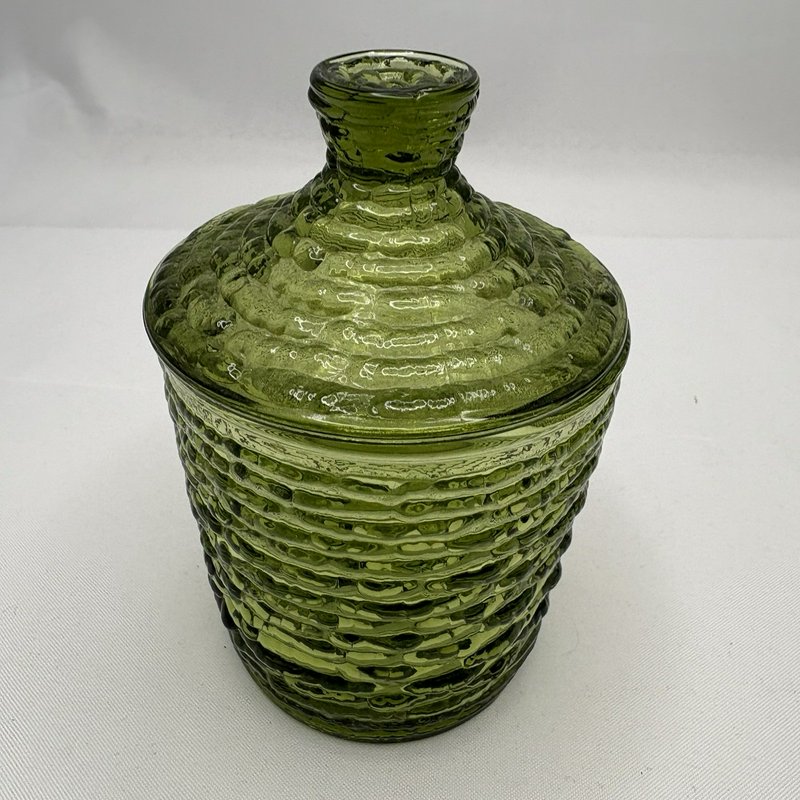 Vintage Anchor Hocking Lido Soreno Avocado Green Creamer Sugar Set