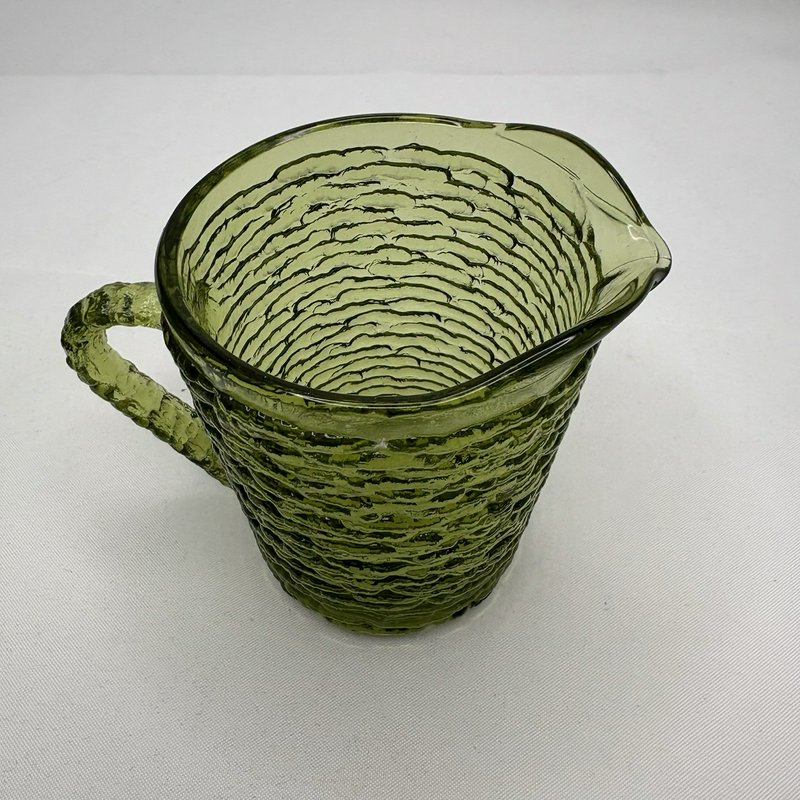 Vintage Anchor Hocking Lido Soreno Avocado Green Creamer Sugar Set