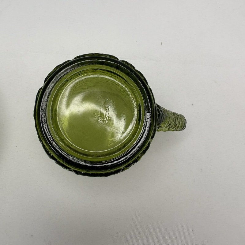 Vintage Anchor Hocking Lido Soreno Avocado Green Creamer Sugar Set