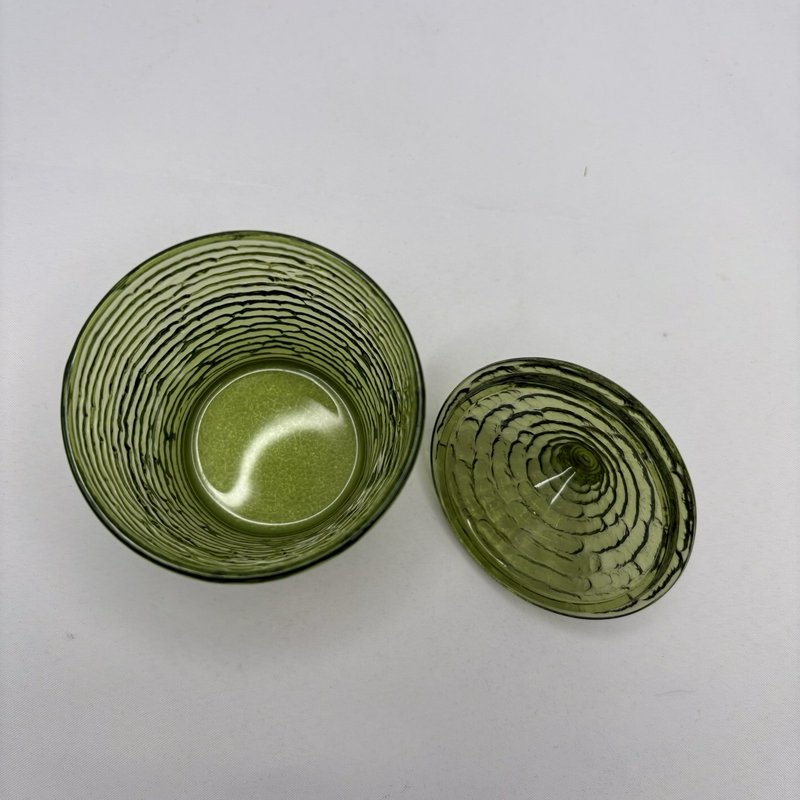 Vintage Anchor Hocking Lido Soreno Avocado Green Creamer Sugar Set