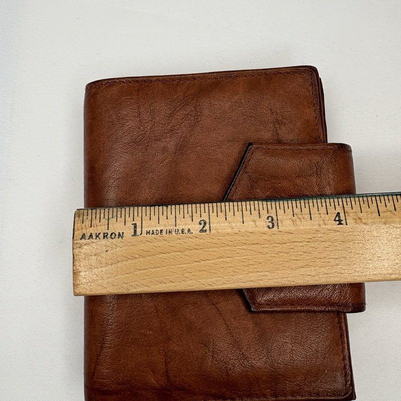 Vintage Buxton Brown "Top Grain Cowhide Leather" Wallet w/ Kiss Lock Coin Purse
