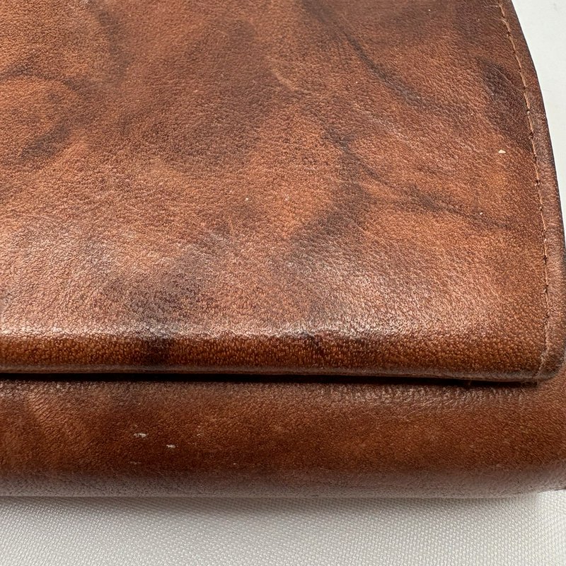 Vintage Buxton Brown "Top Grain Cowhide Leather" Wallet w/ Kiss Lock Coin Purse