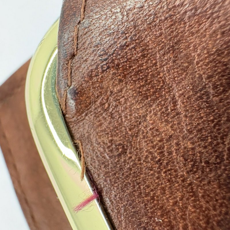 Vintage Buxton Brown "Top Grain Cowhide Leather" Wallet w/ Kiss Lock Coin Purse