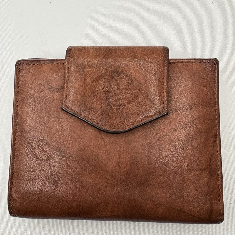 Vintage Buxton Brown "Top Grain Cowhide Leather" Wallet w/ Kiss Lock Coin Purse