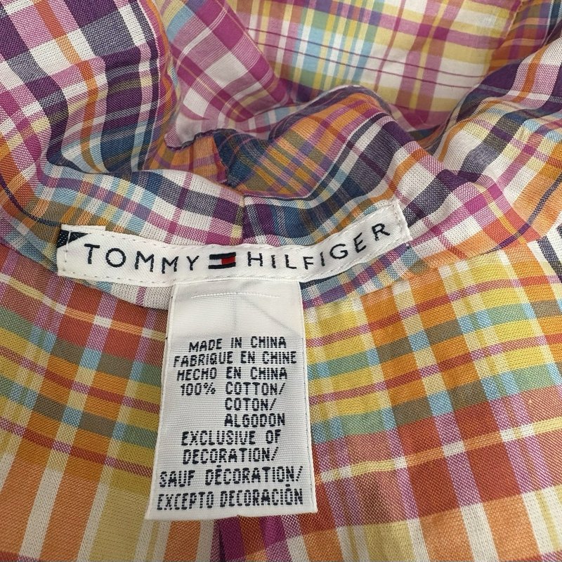 Tommy Hilfiger Bucket Hat Khaki Plaid Cotton Women's L/XL w/ Pocket