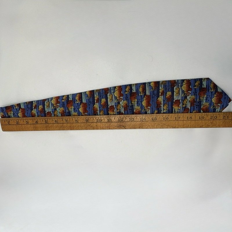 J. Garcia (Jerry Garcia ) Tie Fish Musical Notes Blue Silk Grateful Dead Art