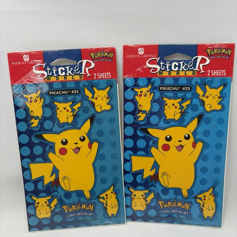 Vintage Pokémon Pikachu Sticker World Sealed Lot 2 Packs 1999 Nintendo