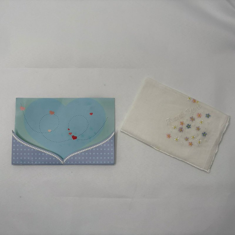 Vintage HankieCard Embroidered Floral Handkerchief Card 100% Cotton