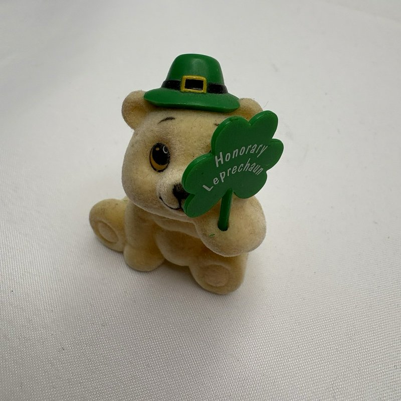 Vintage Russ Flocked Bear Lot Easter Valentine Leprechaun Chick Figures