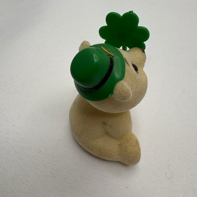 Vintage Russ Flocked Bear Lot Easter Valentine Leprechaun Chick Figures