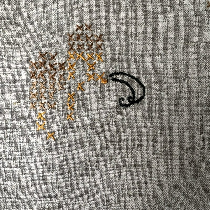 Vintage Linen Table Runner Bee Embroidery Cross Stitch Farmhouse 42x14