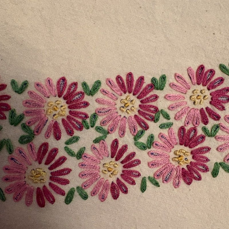 Vintage Feedsack Style Linen Mary Had Little Lamb Embroidered Panel 58x37