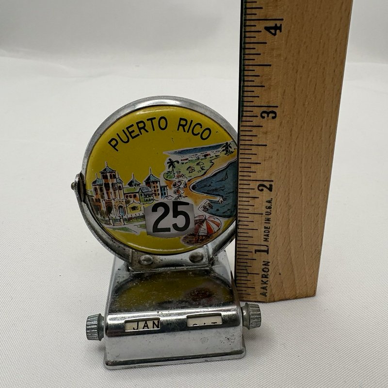 Vintage Puerto Rico Perpetual Desk Calendar Made In Japan