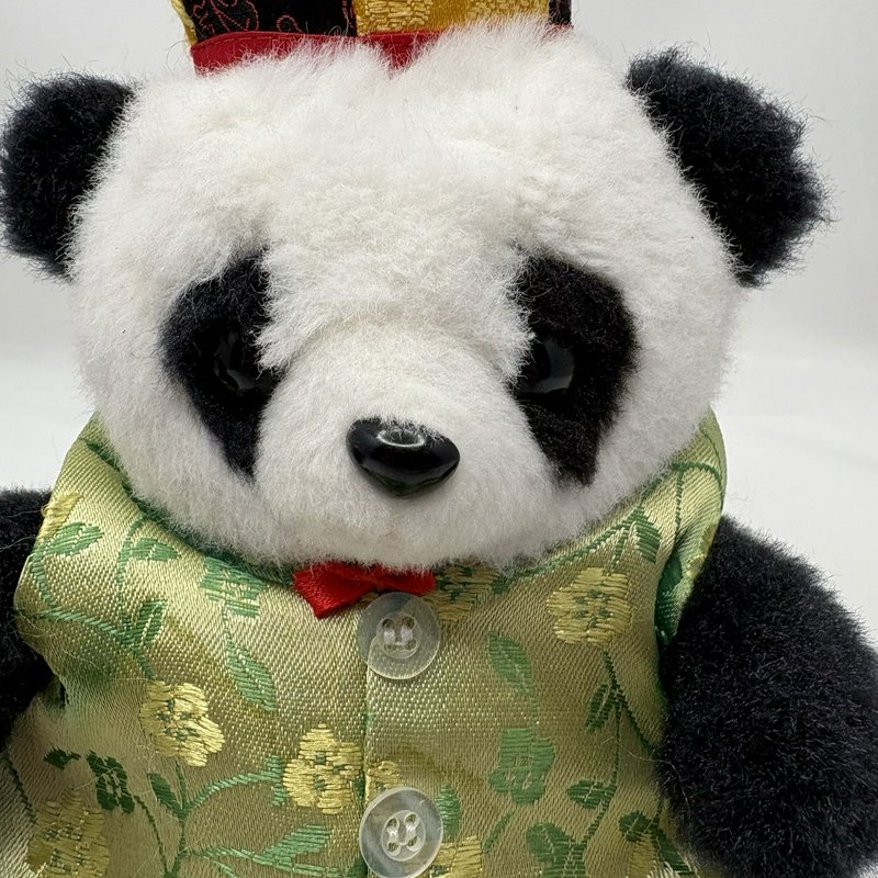 Vintage 70/80s Chinese Panda Plushes Souvenir Stuffed Animals Traditional Outfit
