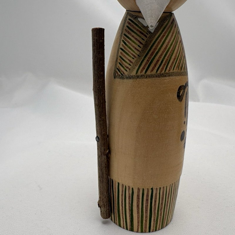 Vintage Japanese Kokeshi Elderly Couple Grandma Grandpa Doll Pair Marked