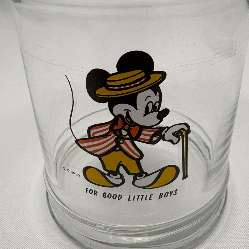 Vintage Mickey Mouse Glass Candy Jar Apothecary Disney "For Good Little Boys"