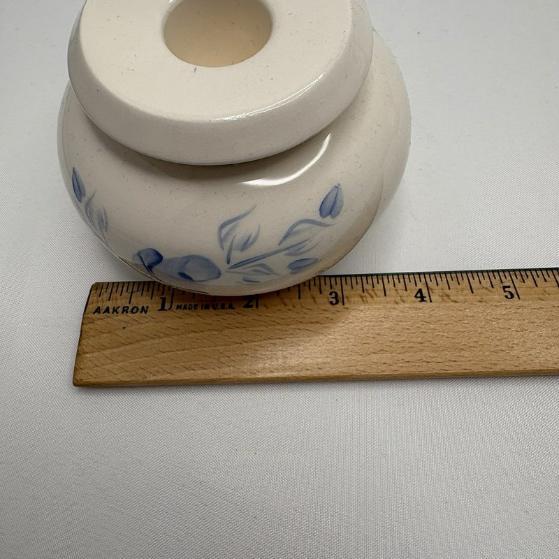 Vintage Hand Painted Lasting Products Pink & Blue Candle Holders Lot of 2