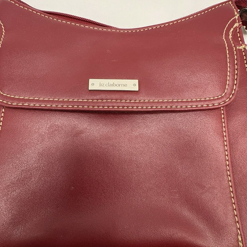 Liz Claiborne Red Faux Leather Crossbody Bag and Wallet Set