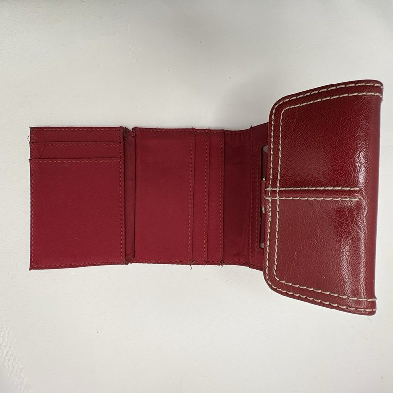 Liz Claiborne Red Faux Leather Crossbody Bag and Wallet Set