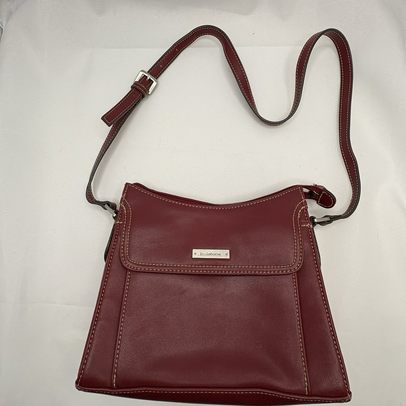 Liz Claiborne Red Faux Leather Crossbody Bag and Wallet Set
