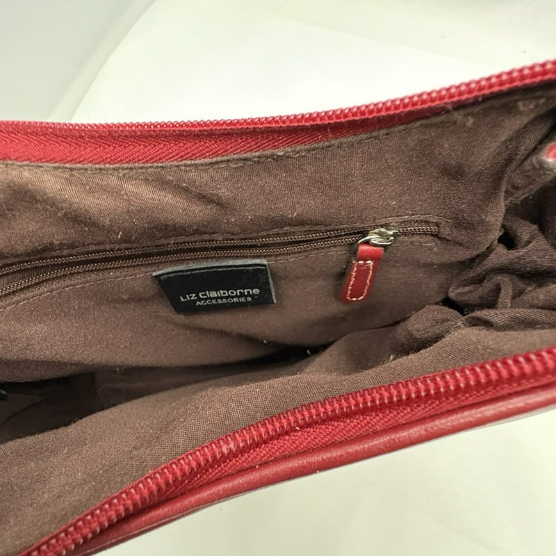 Liz Claiborne Red Faux Leather Crossbody Bag and Wallet Set