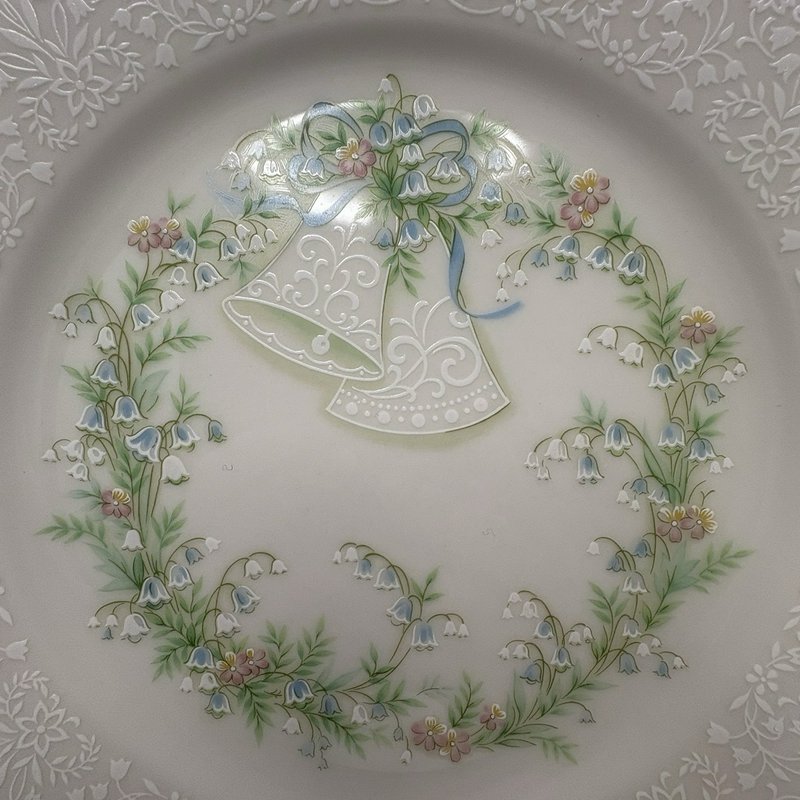 Noritake Keep Forever Bridal Plate Lily of the Valley Wedding Bells Japan