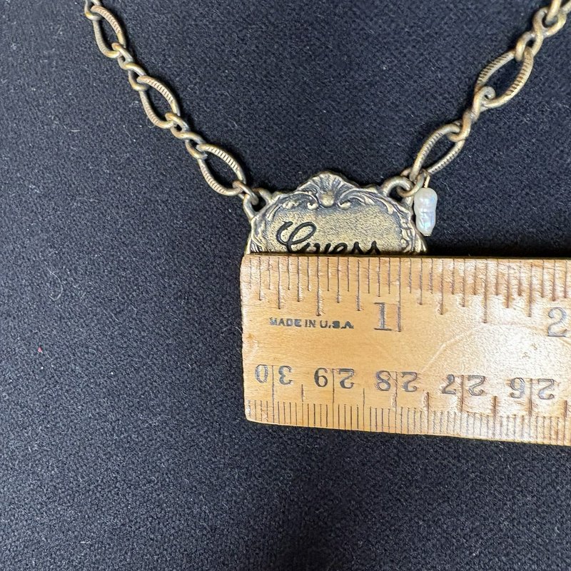 Vintage Guess 90s Y2K Choker Necklace Bronze Pearl Grunge Boho