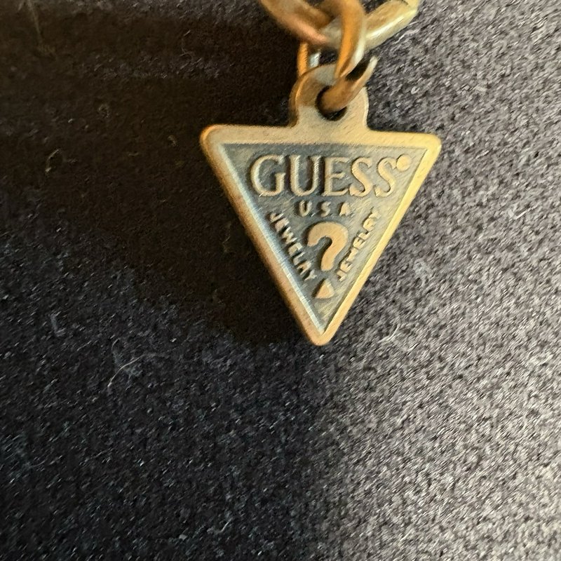 Vintage Guess 90s Y2K Choker Necklace Bronze Pearl Grunge Boho