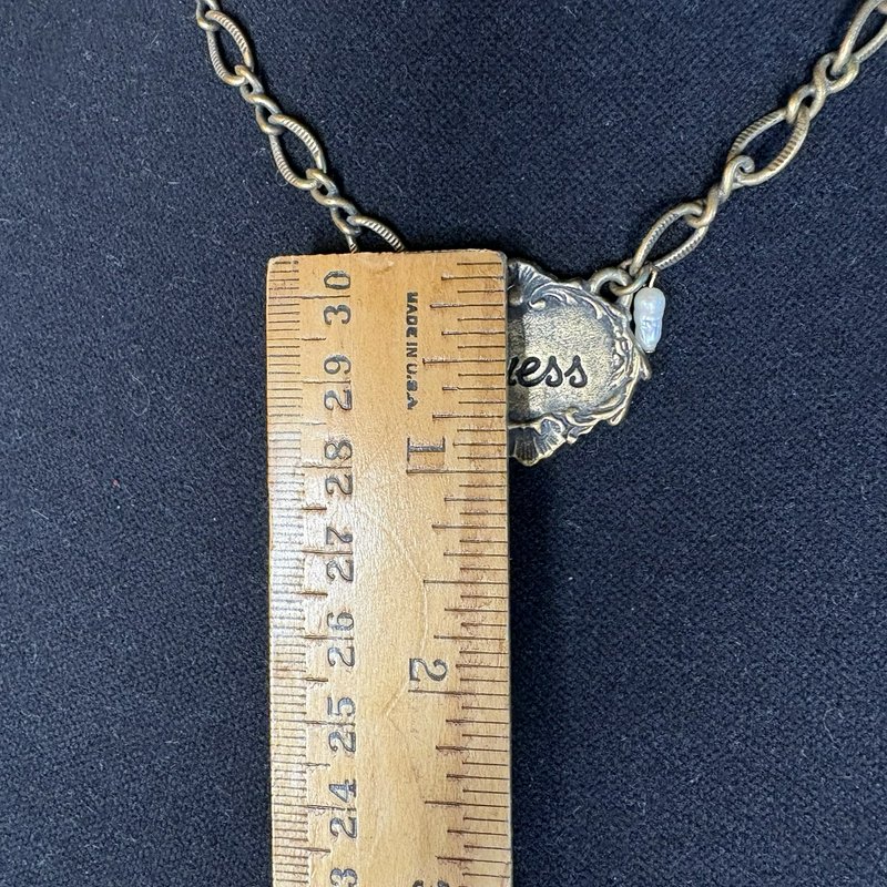 Vintage Guess 90s Y2K Choker Necklace Bronze Pearl Grunge Boho
