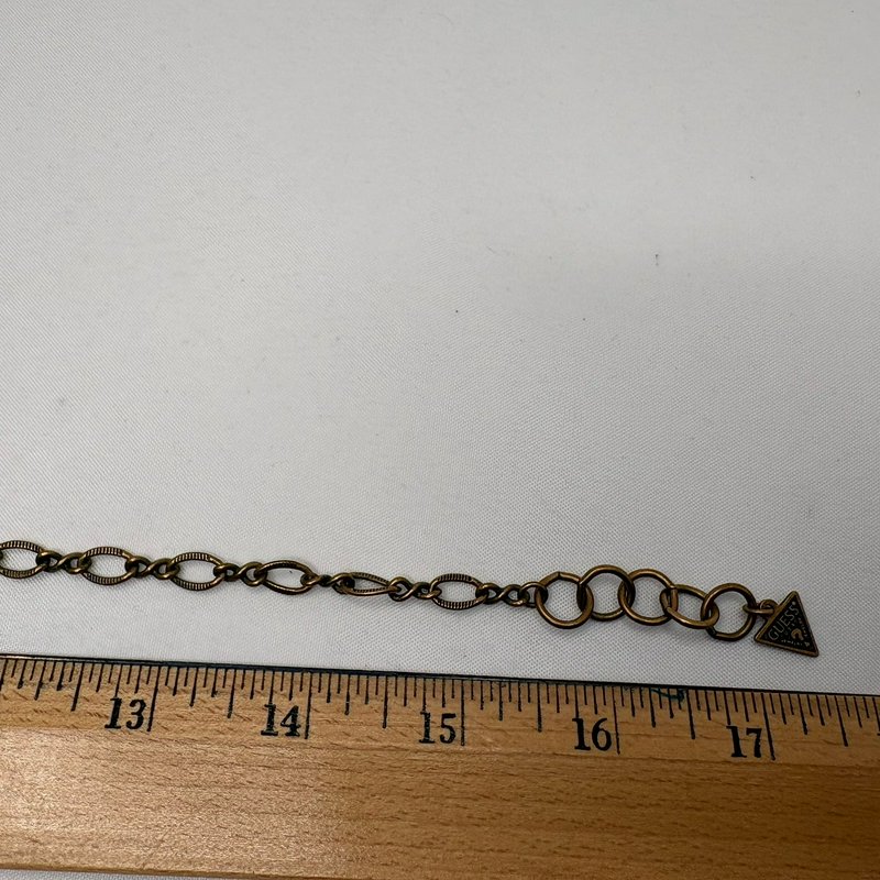 Vintage Guess 90s Y2K Choker Necklace Bronze Pearl Grunge Boho