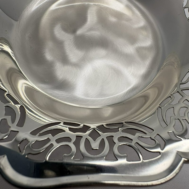 Vintage WMF-Ikora Footed Silver Tone Candy/Nut Dish Openwork Rim Made In Germany