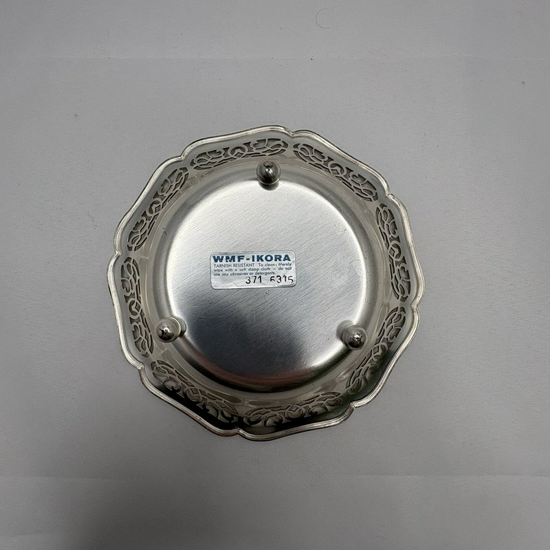 Vintage WMF-Ikora Footed Silver Tone Candy/Nut Dish Openwork Rim Made In Germany