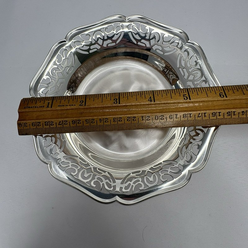 Vintage WMF-Ikora Footed Silver Tone Candy/Nut Dish Openwork Rim Made In Germany