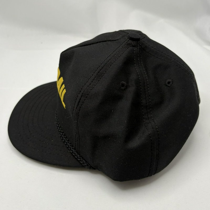 Vintage Black Conrail Yellow Logo Adjustable Hat w/ Rope Made In USA