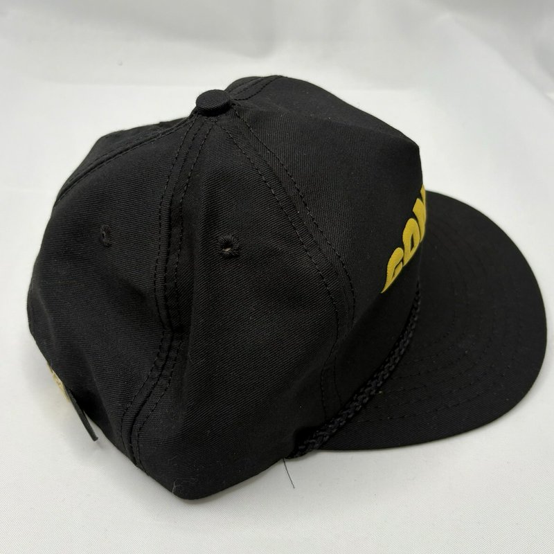 Vintage Black Conrail Yellow Logo Adjustable Hat w/ Rope Made In USA