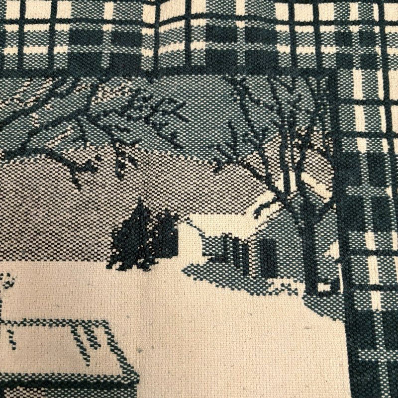 Vintage Winter Sleigh Ride Woven Tapestry Throw Accent Rug Wall Hanging 43x26.5