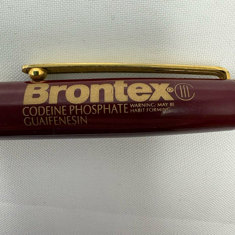 Vintage Brontex Drug Rep Pen Tested Working Codeine Phosphate Guaifenesin