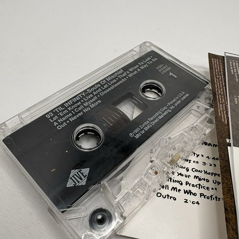 Souls Of Mischief 93 ’til Infinity Cassette Tape 1993 Jive Hip Hop Tested Plays